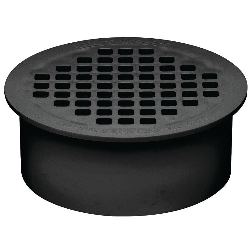 Oatey 43560 Floor Drain, 2 in, Snap-In, ABS Body, Black