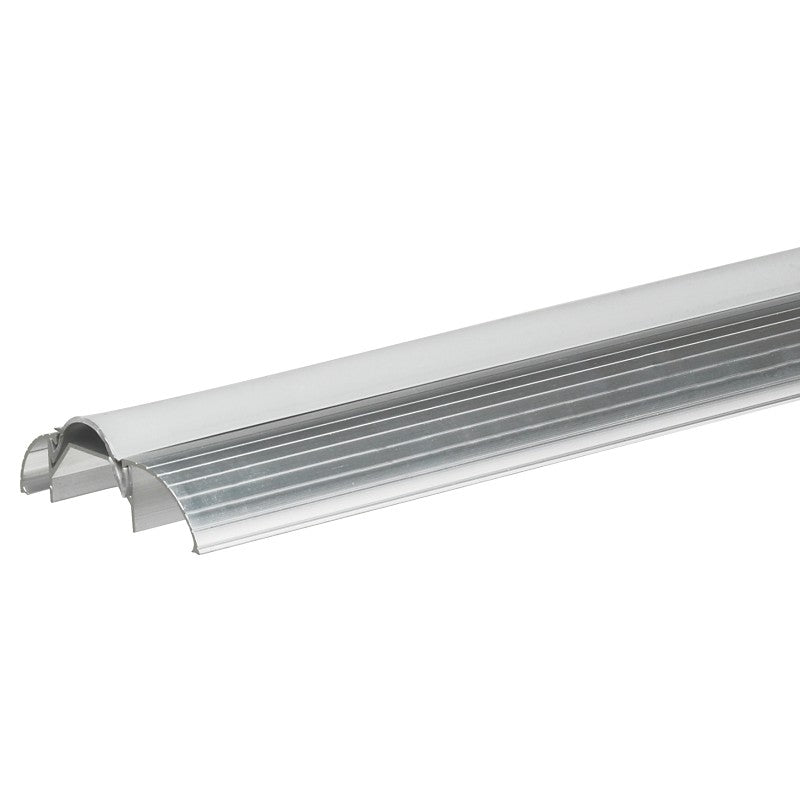 Frost King ST26HRA Series Top Threshold, 1 in H, 36 in L, 3 in W, Aluminum/Vinyl, Silver