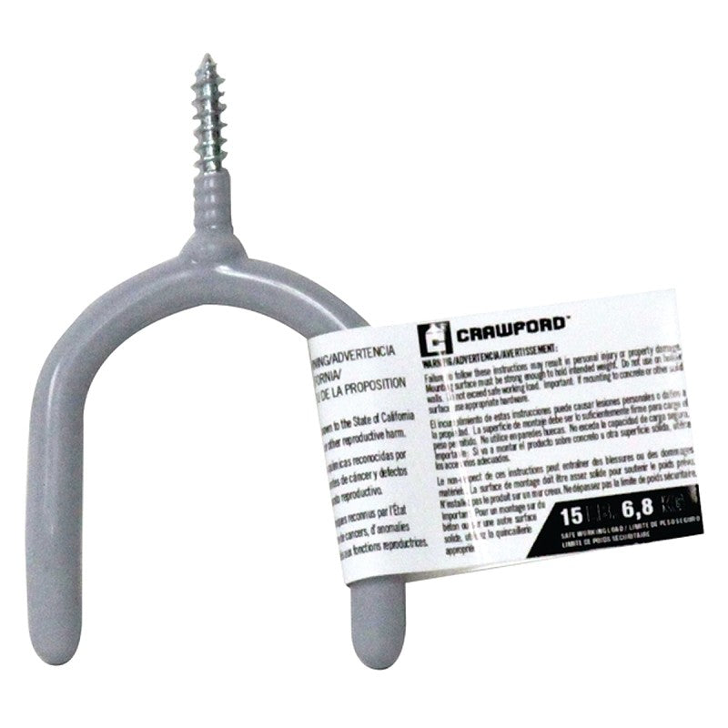 Crawford SS13-25 Storage Hook, 15 lb, Screw, Steel, Red, Zinc