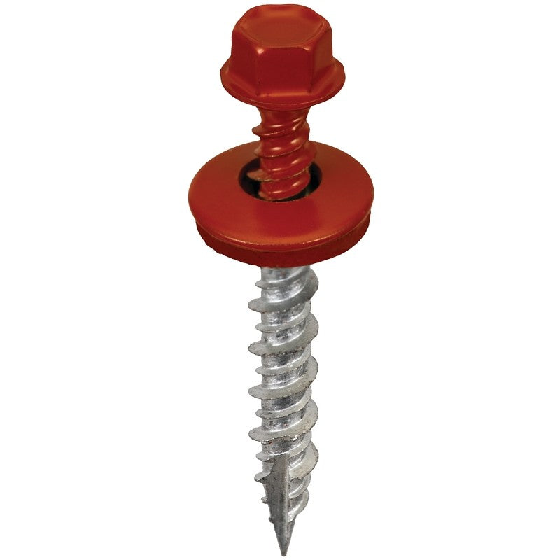 Acorn International SW-MW15BR250 Screw, #9 Thread, High-Low, Twin Lead Thread, Hex Drive, Barn Red, 250/BAG
