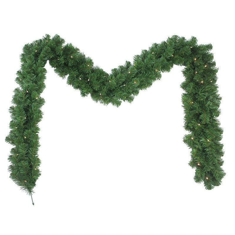Puleo Asia Limited 333-4041-G9/10 Pre-Lit Western Hemlock Garland, 200 Tips, B/O, 9 ft (Pack of 6)
