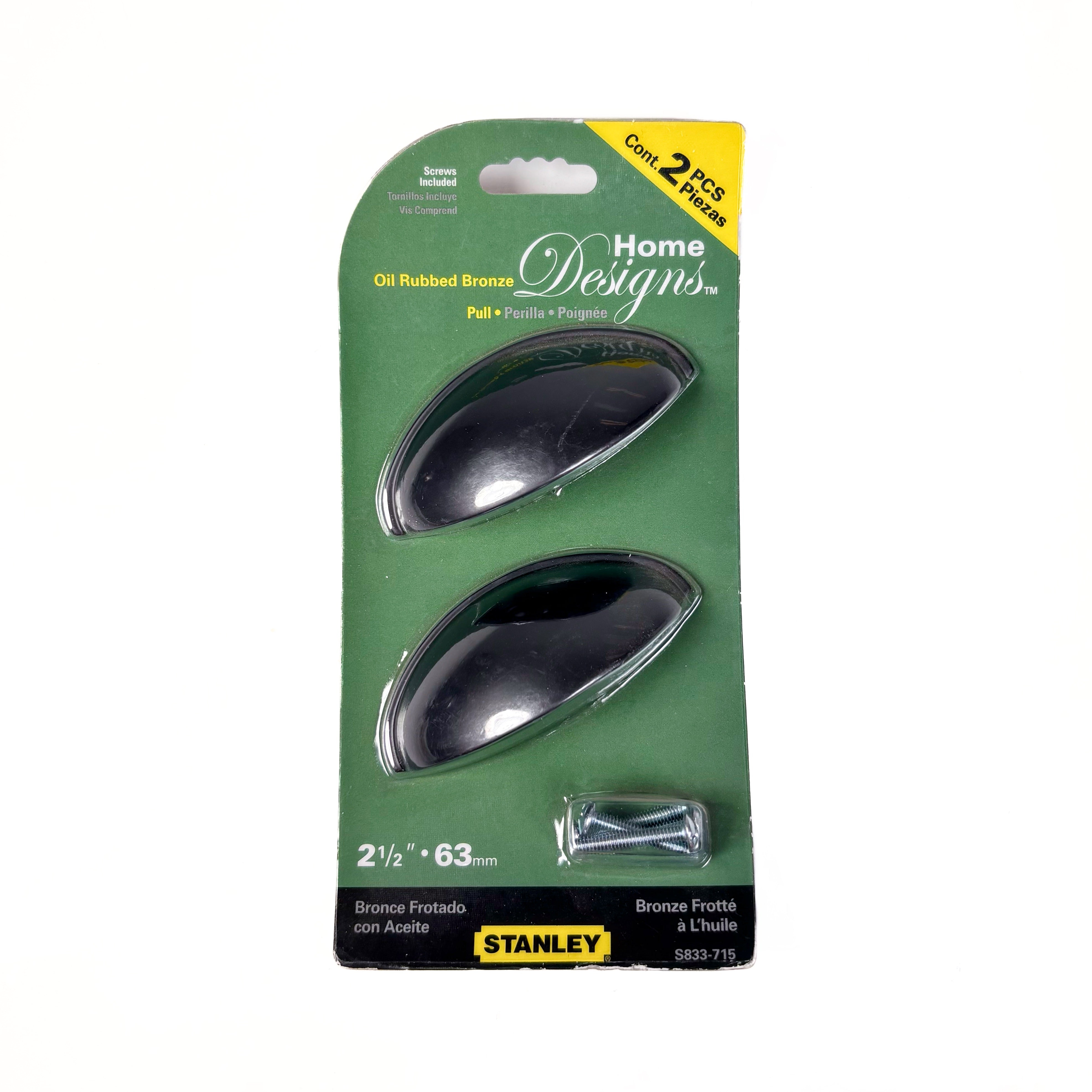 Cup Cabinet And Door Pull 2-1/2 Inch Centers Oil Rubbed Bronze 2 Pack