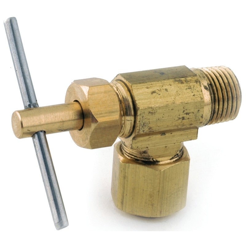 Anderson Metals 759103-0402 Straight Needle Shut-Off Valve, 1/4 x 1/8 in Connection, Compression x MIP