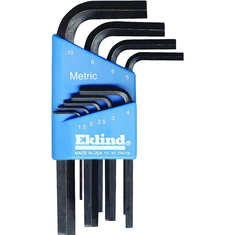 Eklind 10509 Hex Key Set, Includes: 1.5 to 10 mm Keys, 9-Piece, Black