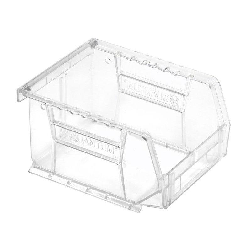 Quantum Storage Systems RQUS210CC-UPC Ultra Stack and Hang Bin, 10 lb, Polypropylene, Clear, 5-3/8 in L, 4-1/8 in W