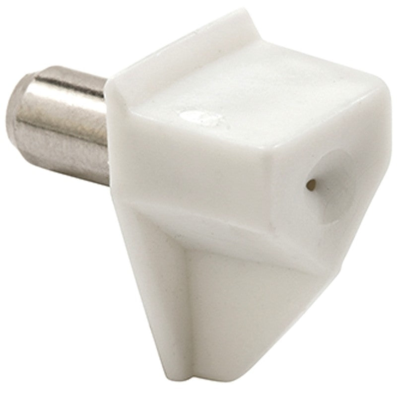 Prime-Line 698-9735 Shelf Support Peg 15 lb, Metal/Plastic, White (Pack of 6)