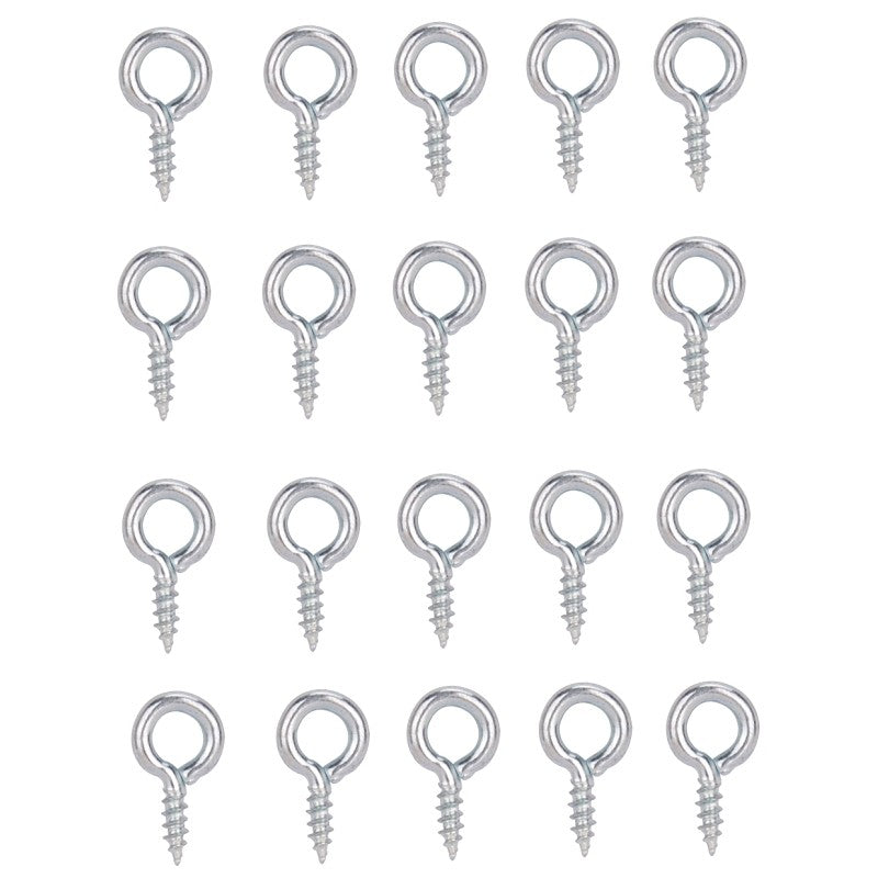 ProSource LR-236-PS Screw Eye, 2 mm Dia Wire, 2.5 mm Thread, 15/64 in L Thread, 5/8 in OAL, Steel, Zinc