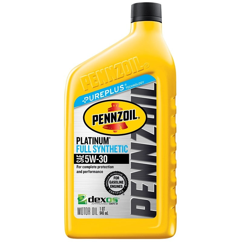 Pennzoil Platinum 550022689 Full Synthetic Motor Oil, 5W-30, 1 qt (Pack of 6)