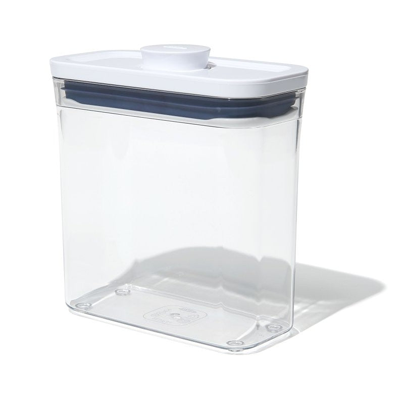 Good Grips 11234900 Short Slim Container, 1.2 qt, Plastic, Clear, 6.3 in L, 3.1 in W, 6.7 in H (Pack of 4)