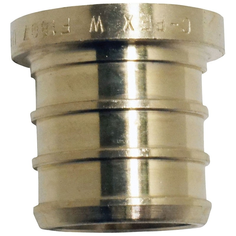 Apollo ApolloPEX Series APXP125PK Test Pipe Plug, 1/2 in, Barb, Brass