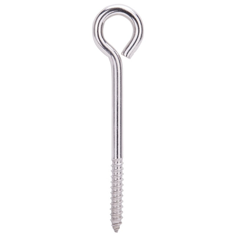 ProSource LR263 Lag Eye Bolt, 9.2 mm Thread, Screw Thread, 2 in L Thread, 1-3/8 in Dia Eye, 405 lb Working Load (Pack of 10)