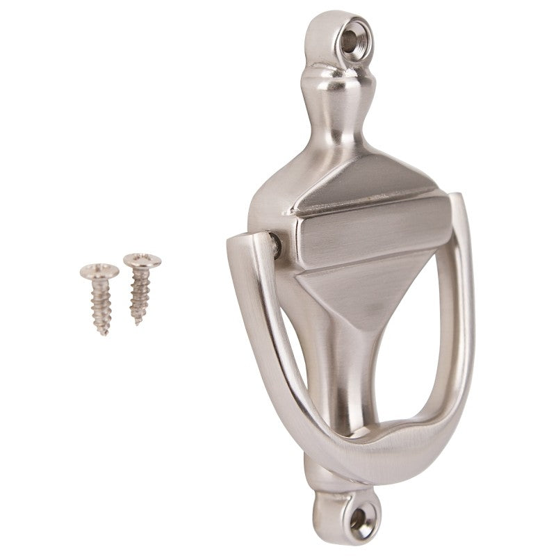 ProSource HR4003SN-PS Door Knocker, Brass, Satin Nickel, 3-3/8 in Mounting Hole Center to Center