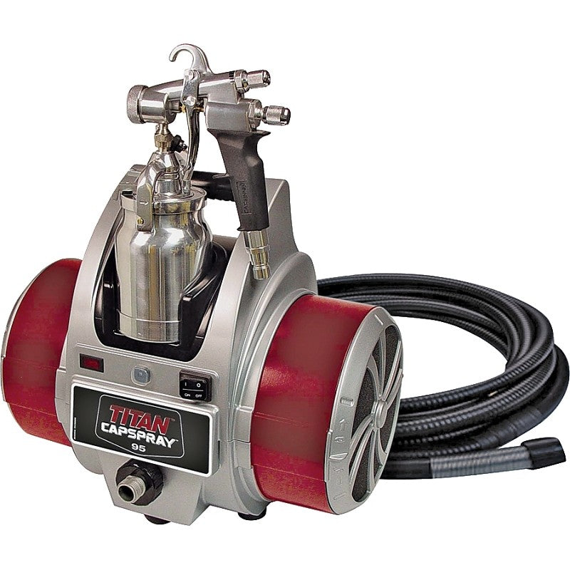 Titan 0524032 HVLP Paint Sprayer, 120 VAC, 13.8 A, 1 qt Tank, 0.051 in Nozzle, 12 in Pattern, 30 ft L Hose