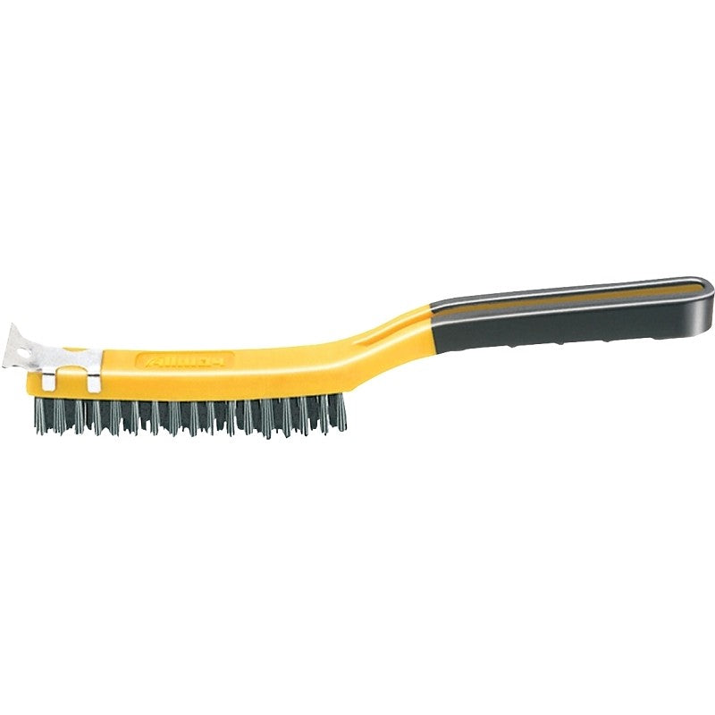 ALLWAY SB319/SS Wire Brush with Scraper, Stainless Steel Bristle, 14 in OAL