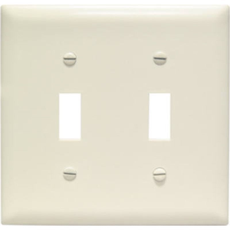 WALL PLATE 2GANG 2 TOGG LT ALM