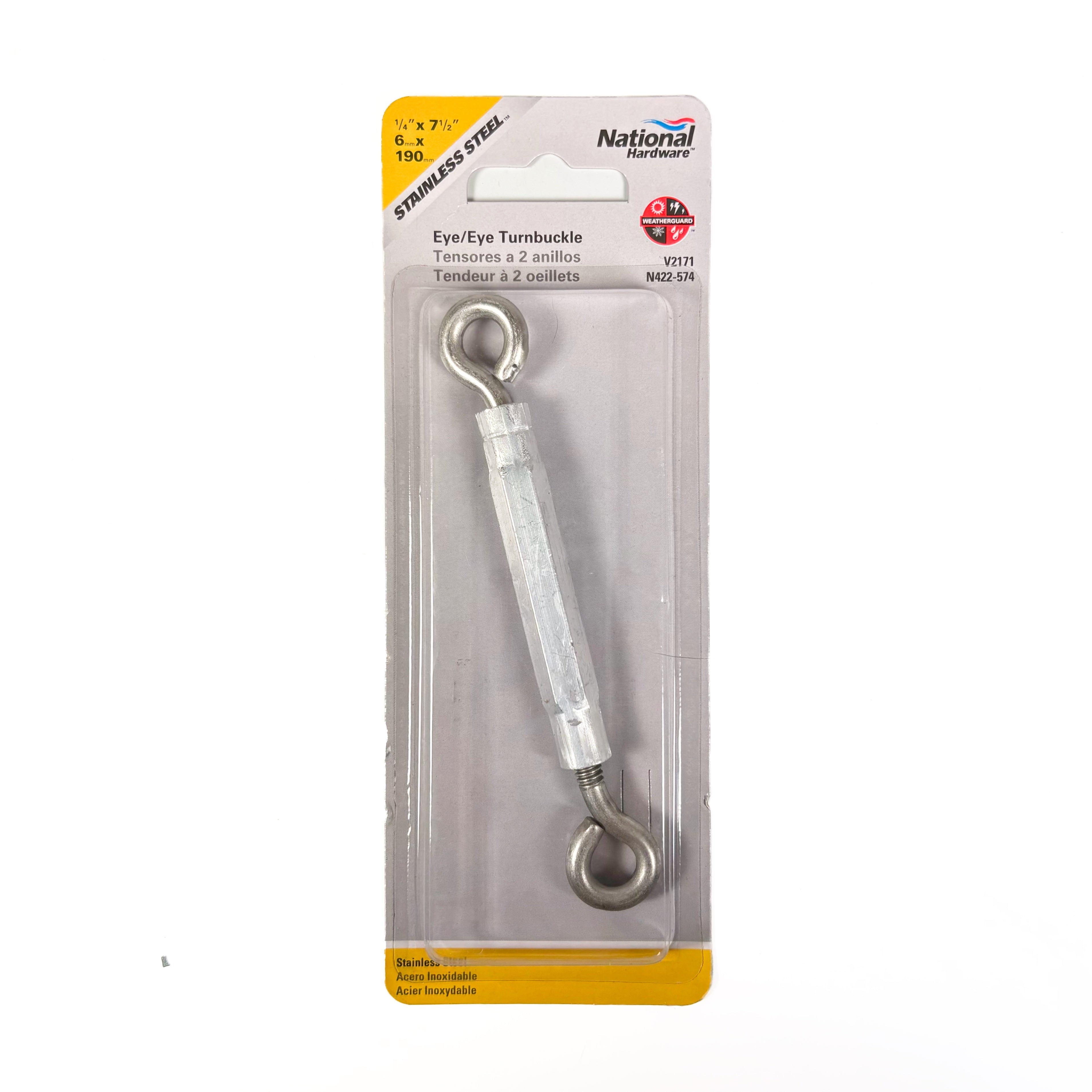 Eye & Eye Turnbuckle 1/4 By 7-1/2 Inch Stainless Steel With Aluminum Body