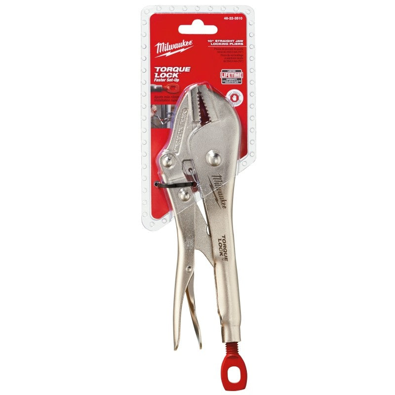 Milwaukee Torque Lock 48-22-3510 Locking Plier, 10 in OAL, 1-3/4 in Jaw Opening, 5/8 in W Jaw, 5/8 in L Jaw