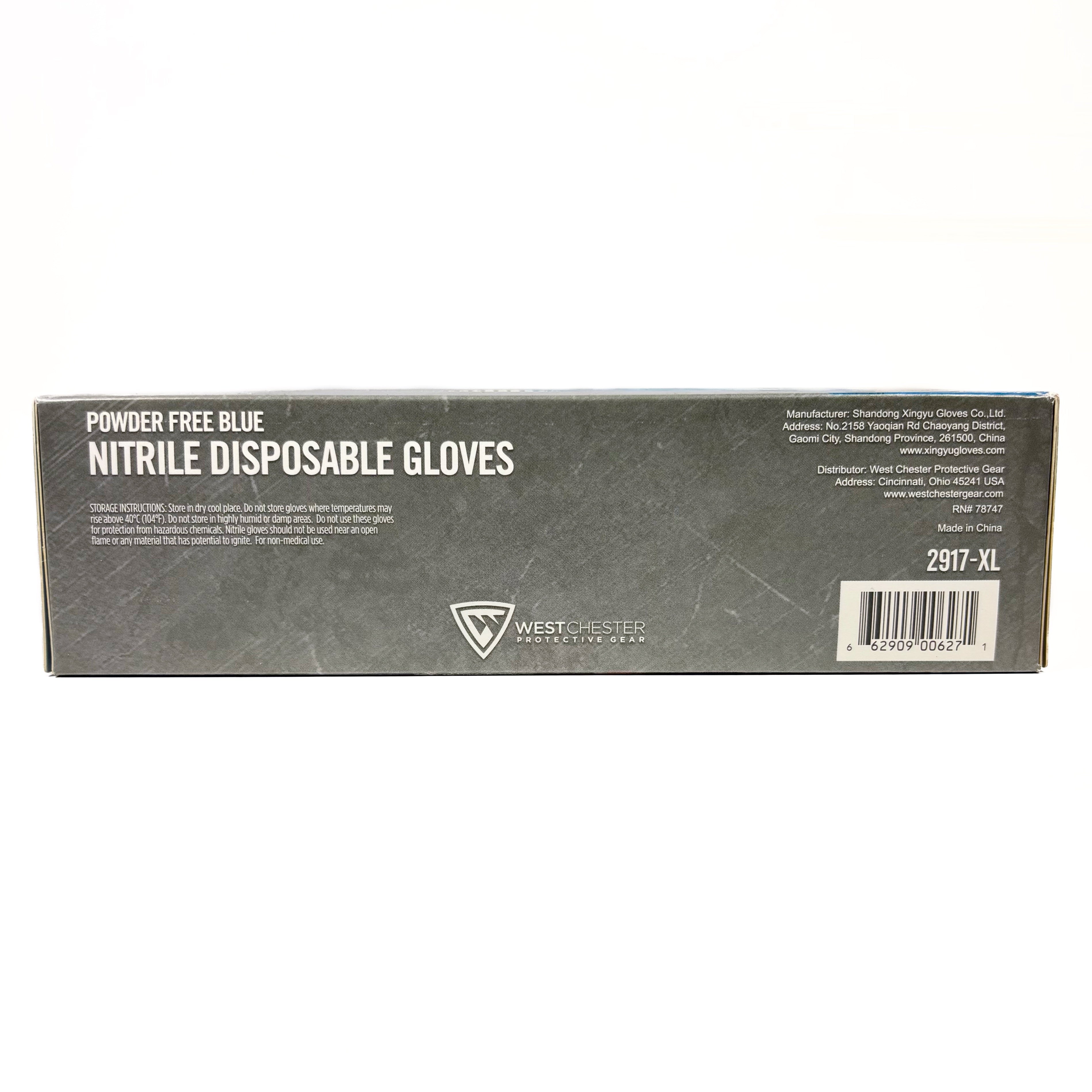 Blue Nitrile Powder Frble Gloves 3 Mil Extra Large 100 Per Box