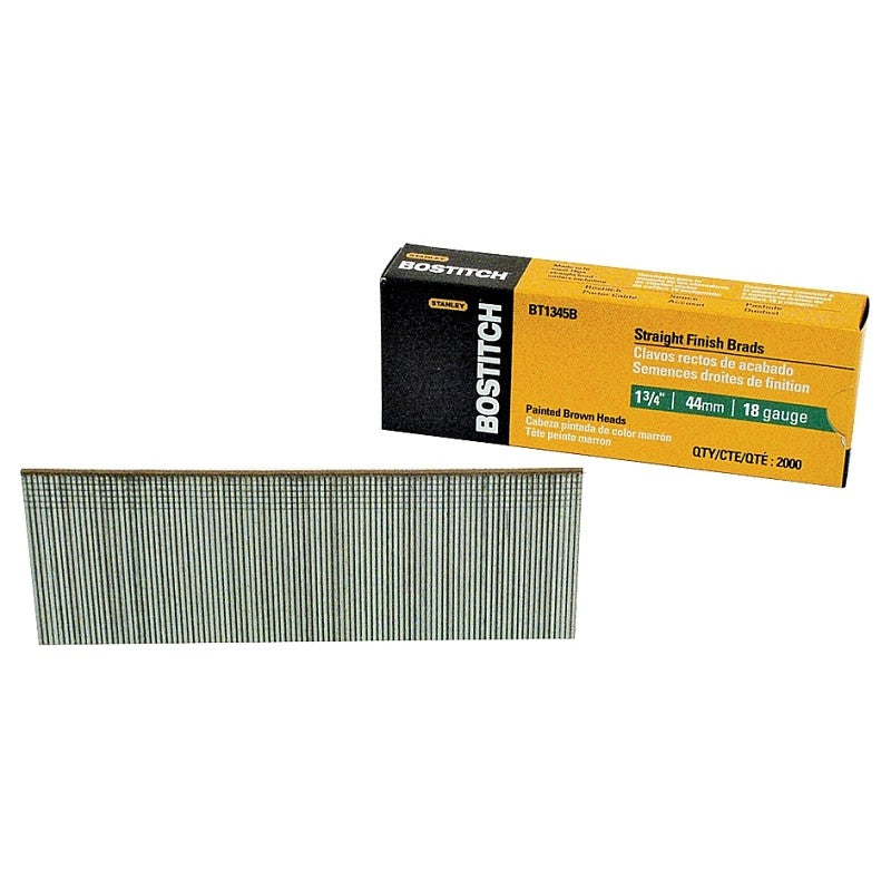 Bostitch BT1345B-1M Nail, Glue Collation, 1-3/4 in L, 18, Steel, Coated, Brad Head, 1000/PK (Pack of 10)