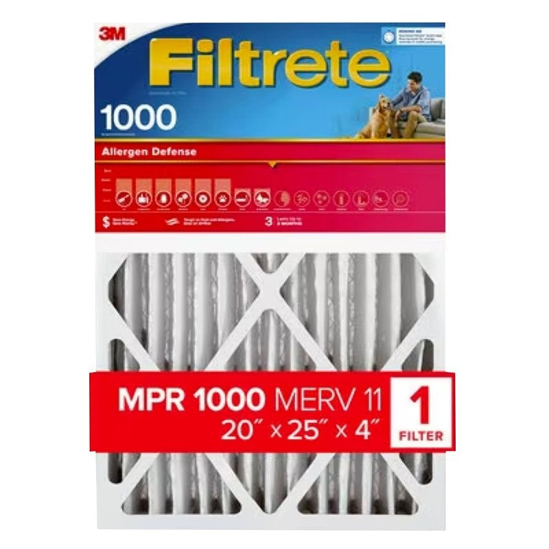 Filtrete NADP03-4IN-4 Air Filter, Slim Fit, 4 in Thick, 25 in L, 20 in W, 11 MERV, 1000 MPR, 4/PK (Pack of 4)