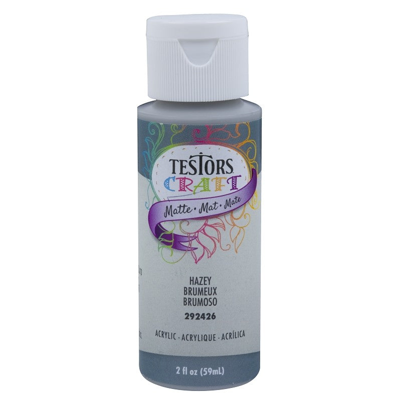 Testors 292426A Acrylic Craft Paint, Matte, Hazy, 2 oz, Bottle