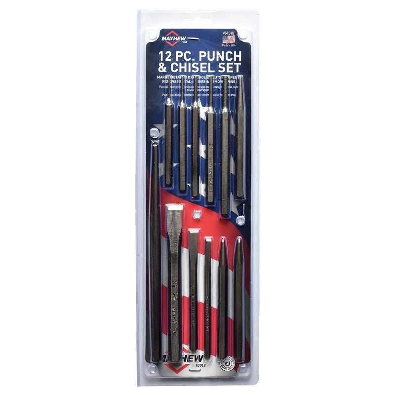 Mayhew 61040 Punch and Chisel Set, 12-Piece, Blast