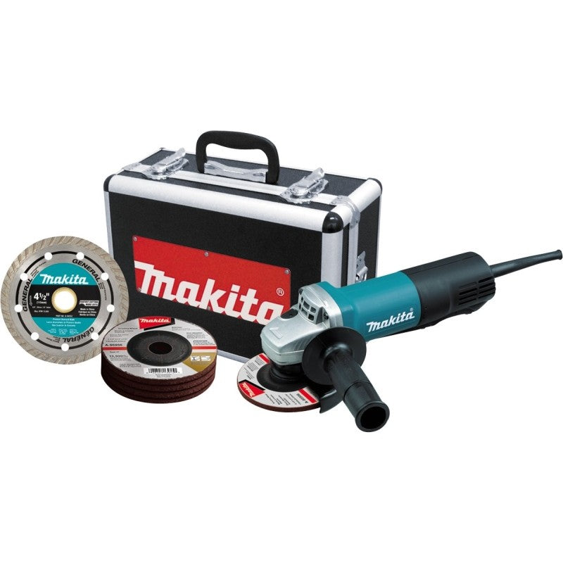 Makita 9557PBX1 Series Angle Grinder, 7.5 A, 4-1/2 in Dia Wheel, 11,000 rpm Speed