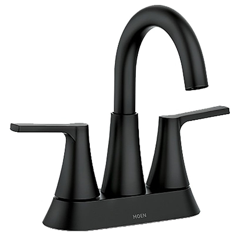 Moen Mikah 84311 Series 84311BL Bathroom Faucet, 1.2 gpm, 2-Handle, 3-Faucet Hole, Metal, Matte Black