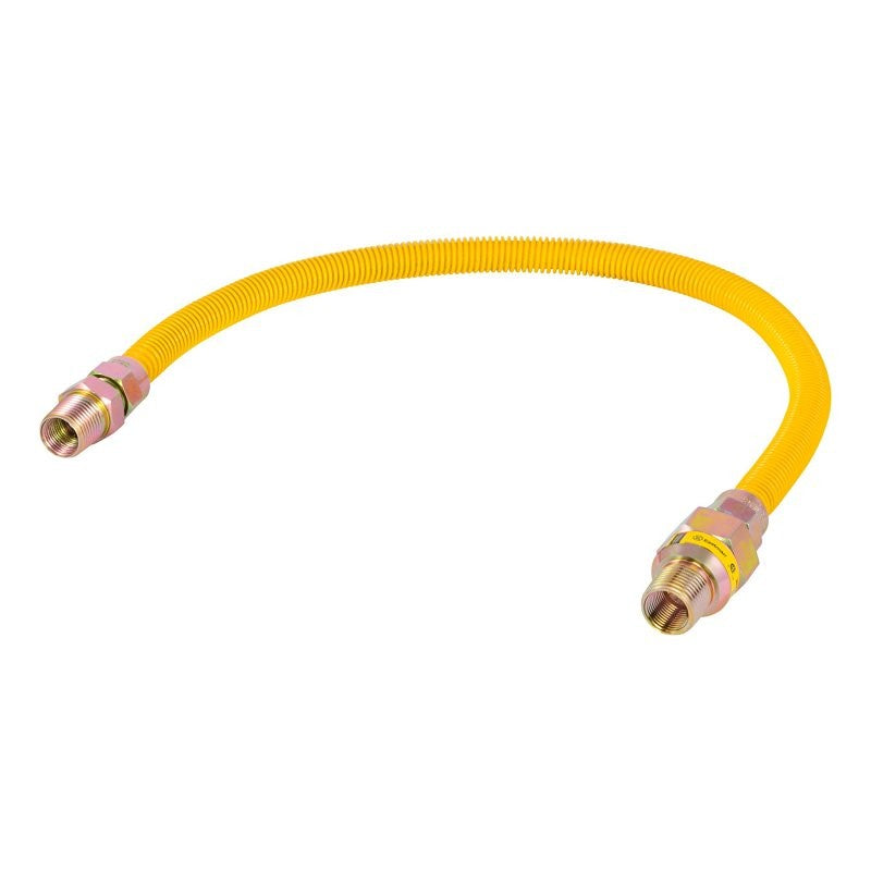 Eastman 20YE50V024B Gas Connector, 3/8 x 1/2 in, FIP x MIP, Stainless Steel, Epoxy-Coated, 24 in L, 1/2 in OD