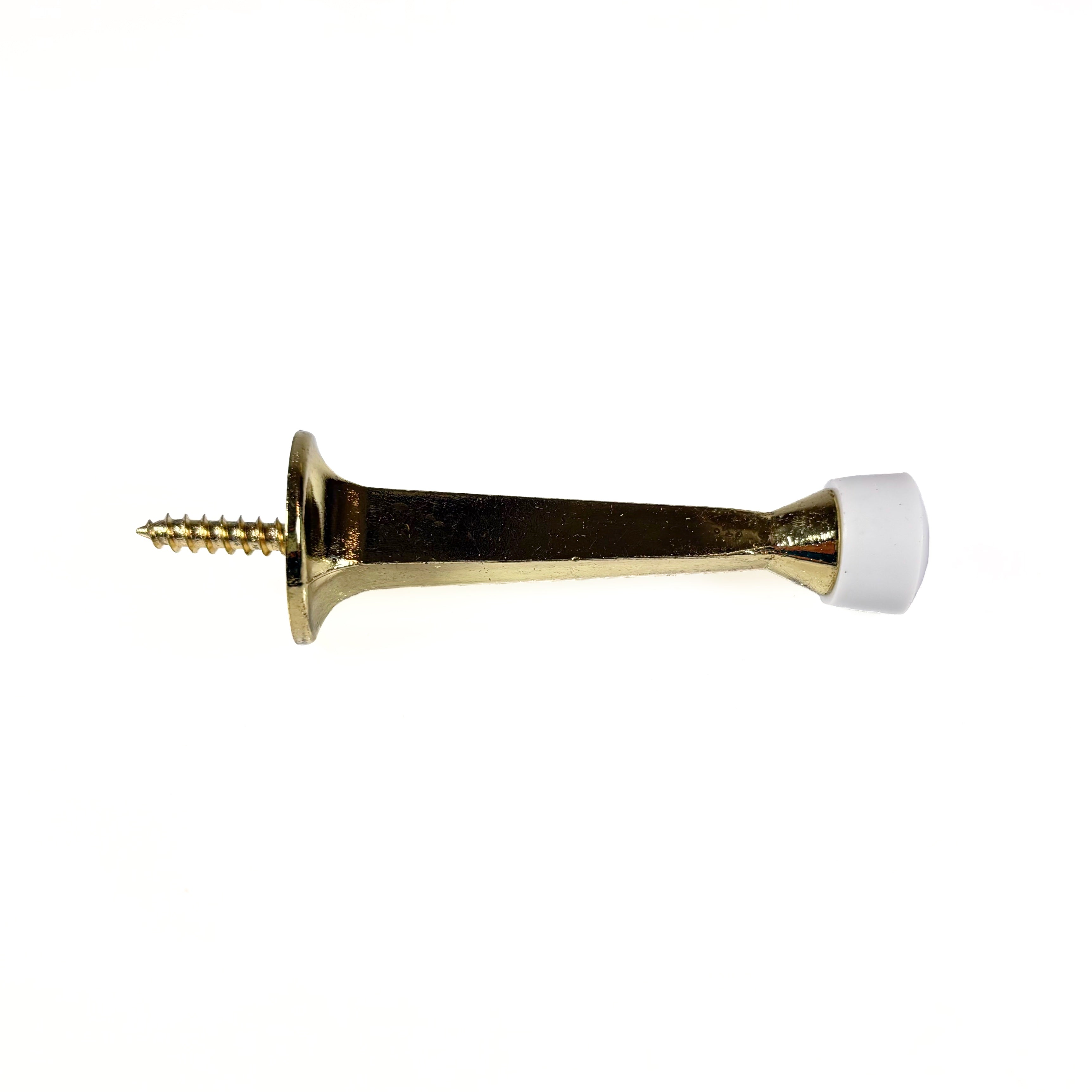 Square Taper Door Stops 3 Inch Bright Brass 2 Pack