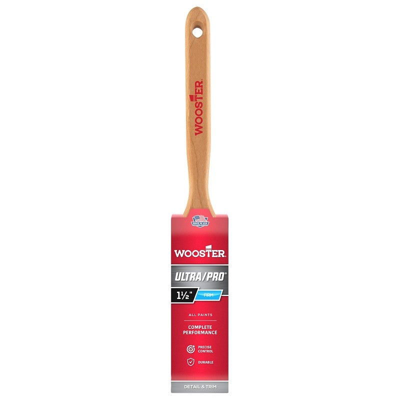 Wooster 4175-1 1/2 Paint Brush, 1-1/2 in W, Flat Brush, 2-7/16 in L Bristle, Nylon/Polyester Bristle