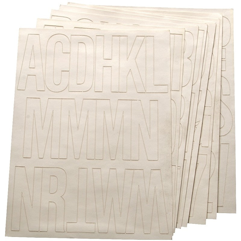 Hy-Ko 30015 Die-Cut Number and Letter Set, 3 in H Character, White Character, White Background, Vinyl