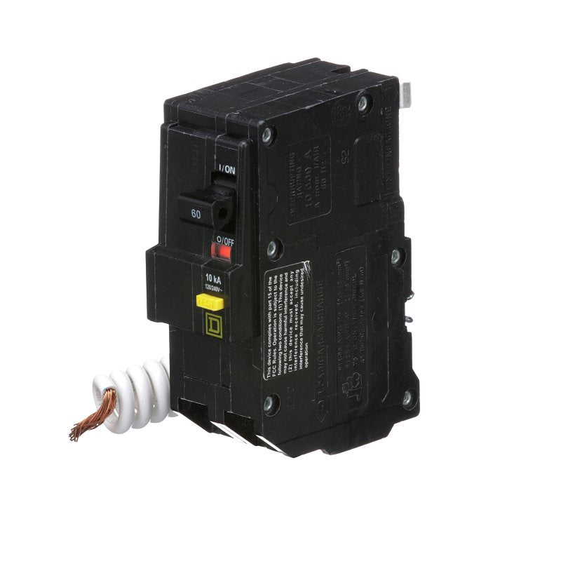 Square D QO QO260GFICP Circuit Breaker, Mini, 60 A, 2 -Pole, 120/240 VAC, Plug Mounting
