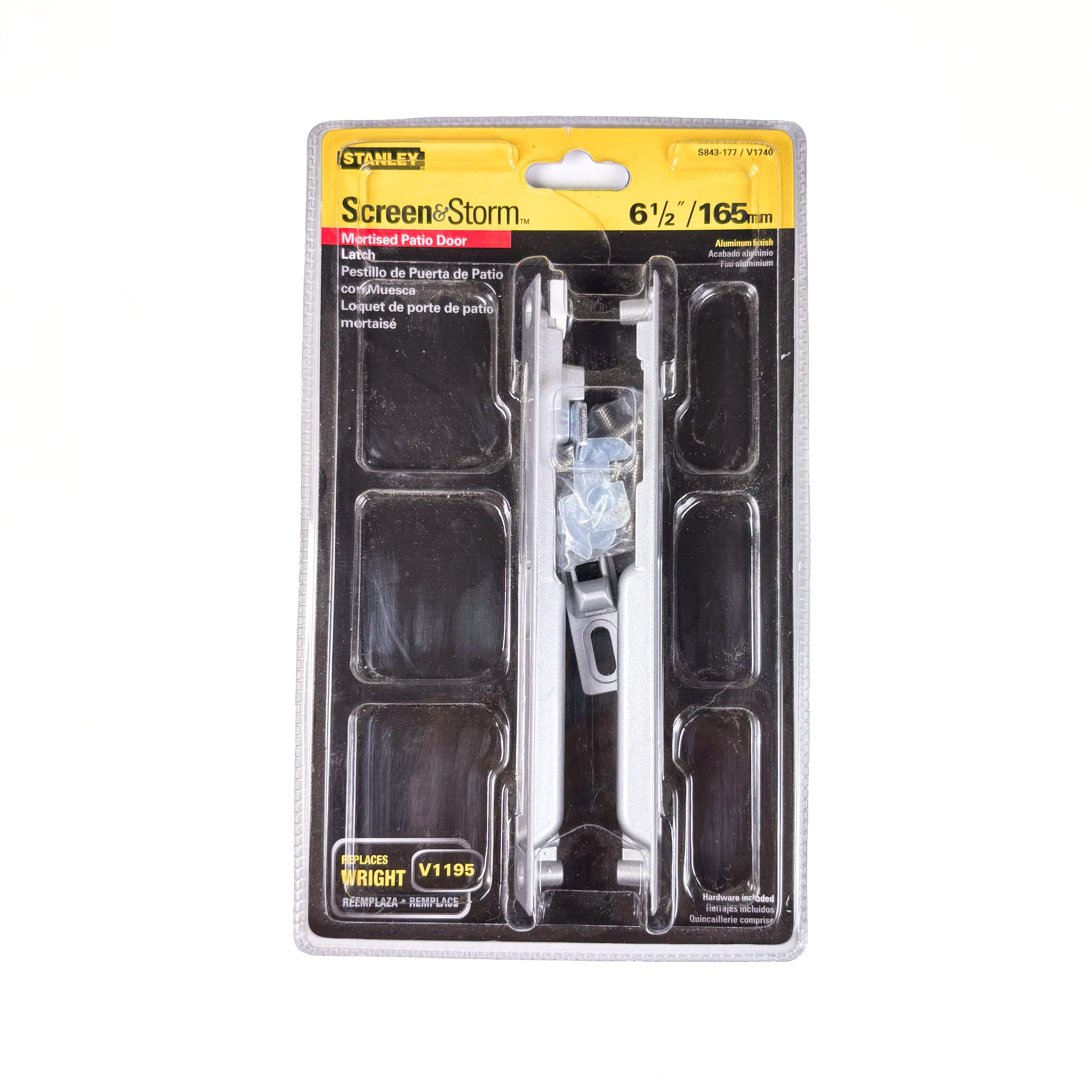 Mortised Patio Door Latch Aluminum Finish (POS)