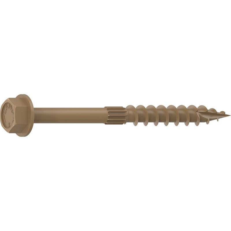 Camo 0364174 Structural Screw, 1/4 in Thread, 3 in L, Hex Head, Hex Drive, Sharp Point, PROTECH Ultra 4 Coated, 50