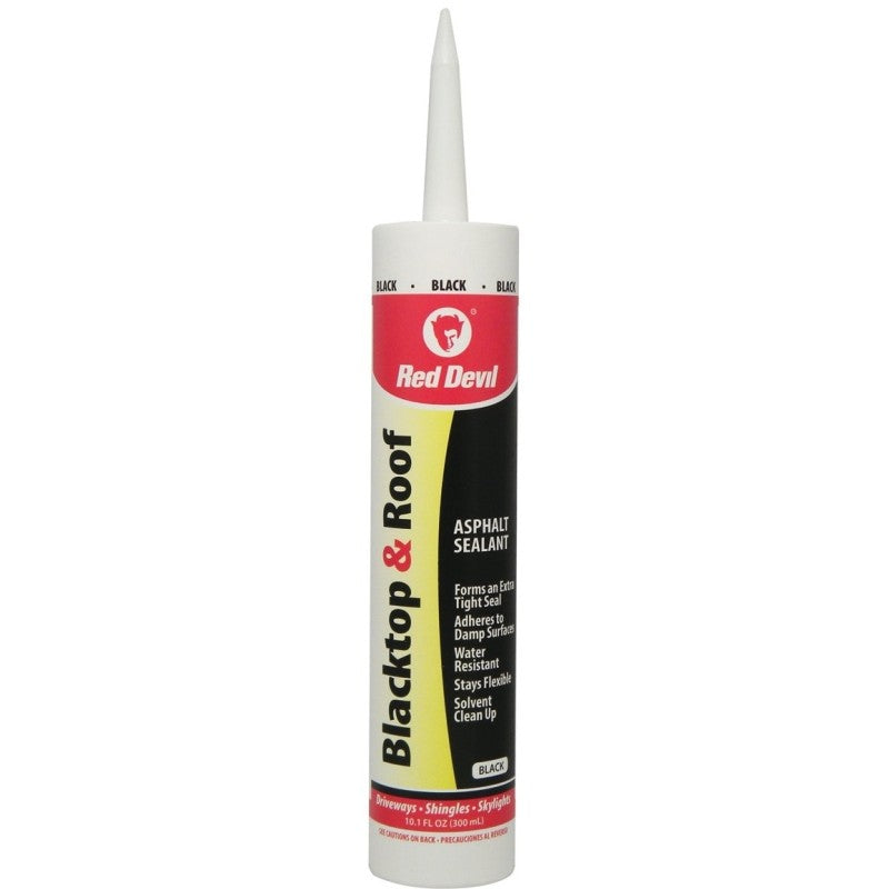 Red Devil 0636 Blacktop Repair Sealant, Paste, Black, Solvent, 10.1 fl-oz Cartridge (Pack of 12)