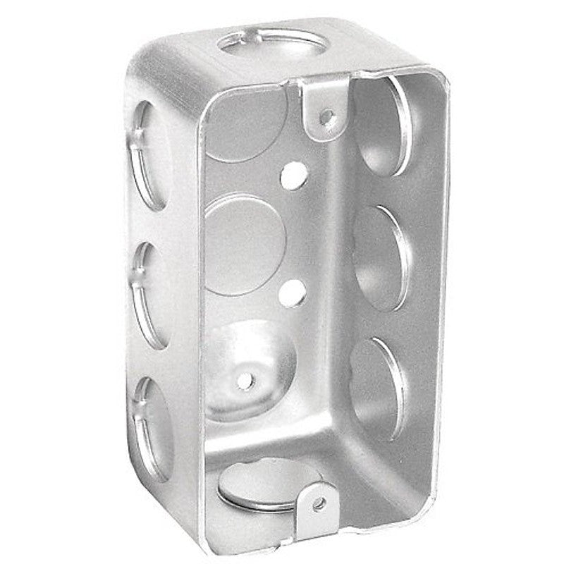 Southwire G19281-UPC Deep-Drawn Handy Box, 10-Knockout, 1/2 in Knockout, Steel, Silver, Galvanized