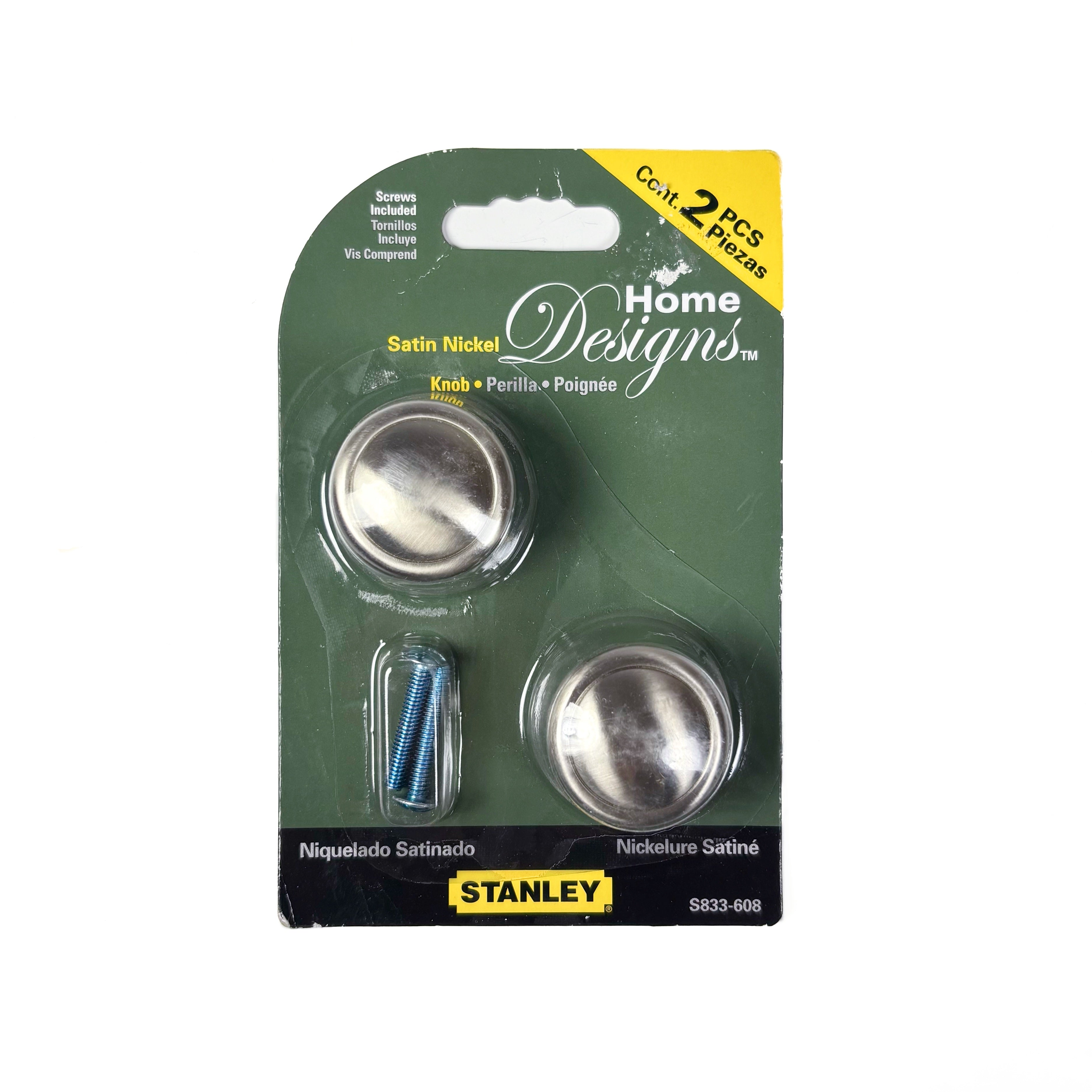 Franklin Cabinet Knobs 1-1/4 Inch Satin Nickel 2 Pack