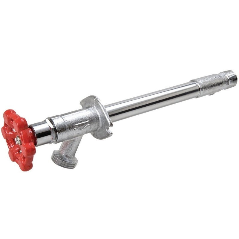 B & K 104-404 Frost-Free Sillcock Valve, 8 in L, 1/2 x 3/4 in, MPT x Hose, Brass Body, Chrome
