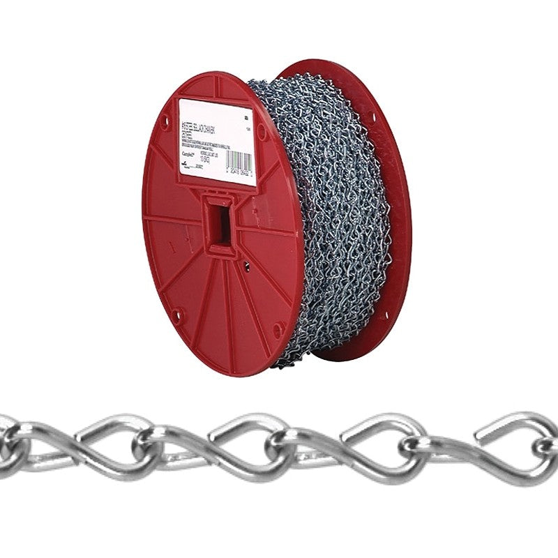 Campbell AW080-1227N Jack Chain, #12, 200 ft L, Steel, Zinc, 29 lb Working Load