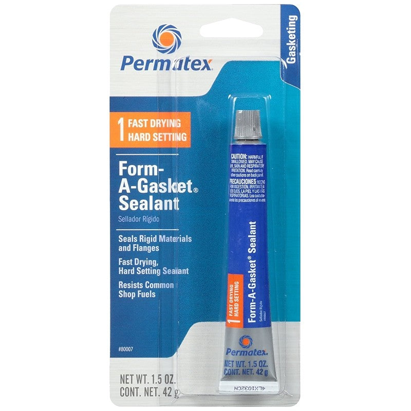 Permatex Form-A-Gasket 80007 Sealant, Reddish Golden Brown, 1.5 oz Tube, Paste, Alcohol