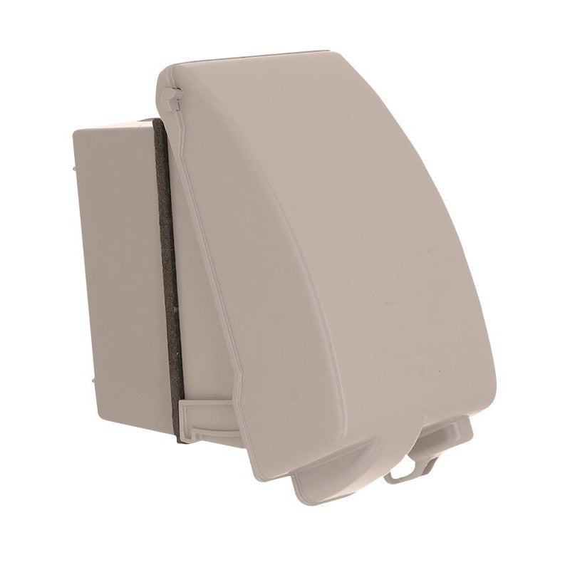 TayMac EXTRA DUTY Series MKG4280SS Receptacle Cover Kit, 6-1/4 in L, 2.15 in W, 1-Gang, Aluminum, Gray, Powder-Coated