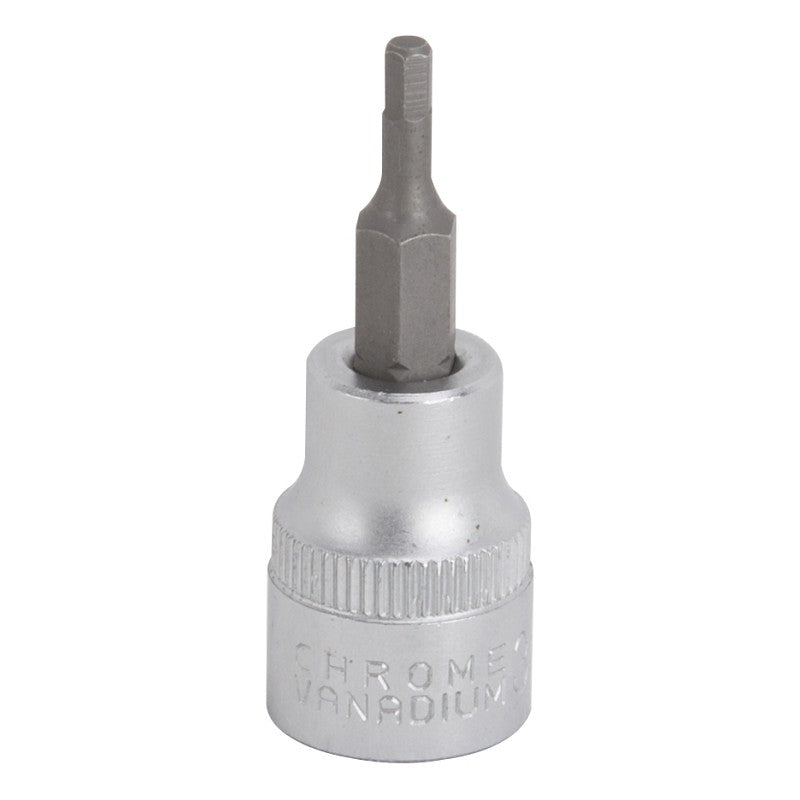Vulcan 3506005020 Hex Bit Socket, 3 mm Tip, 3/8 in Drive, Chrome, 1-7/8 in OAL