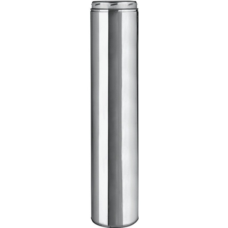 Selkirk 208148 Chimney Pipe, 8 in ID, 10 in OD, 48 in L, Stainless Steel