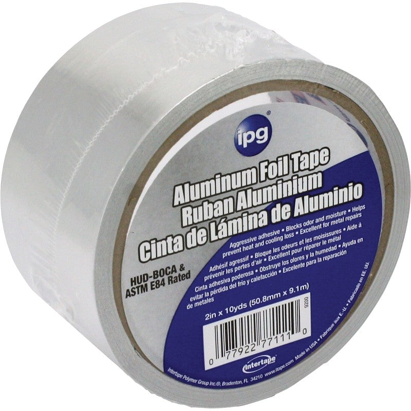 IPG 9200 Series Foil Tape, 3 mil Thick, 10 yd L, 2 in W, Aluminum Backing