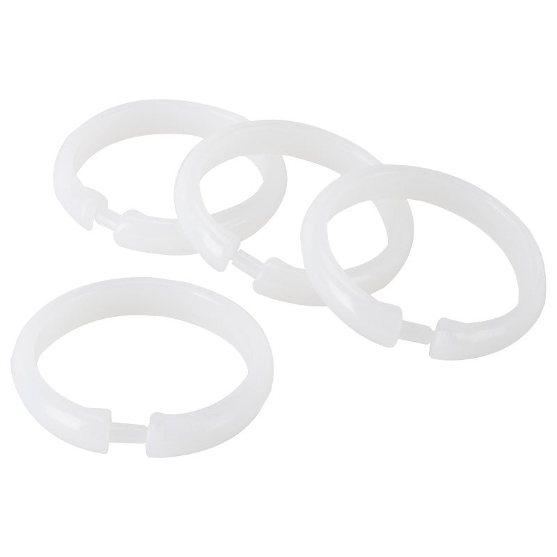 Simple Spaces SD-ORING-F3L Shower Curtain Ring, Plastic, Frosted, 1 cm W, 2-3/8 in H