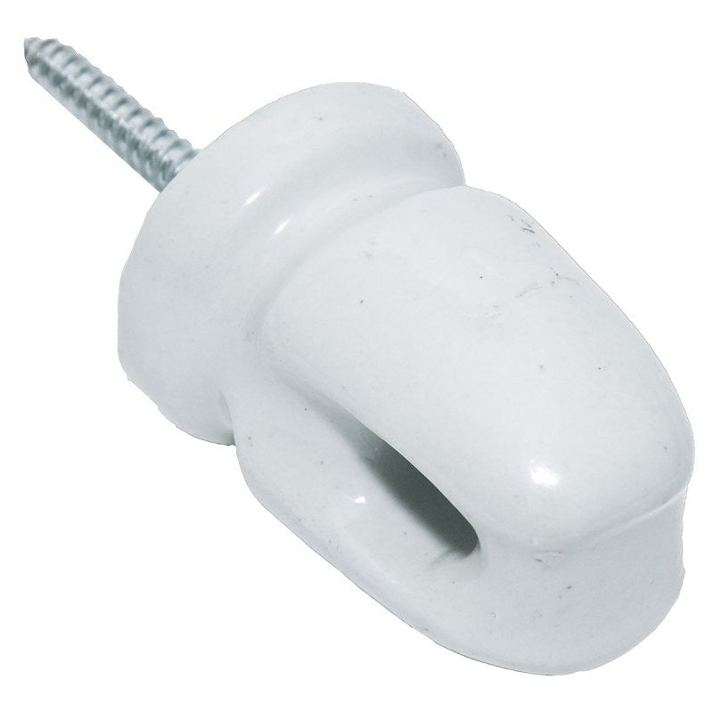 Zareba WP1929 Large Lag Screw Insulator, Polyrope, Polywire, Ceramic, White, Screw Mounting