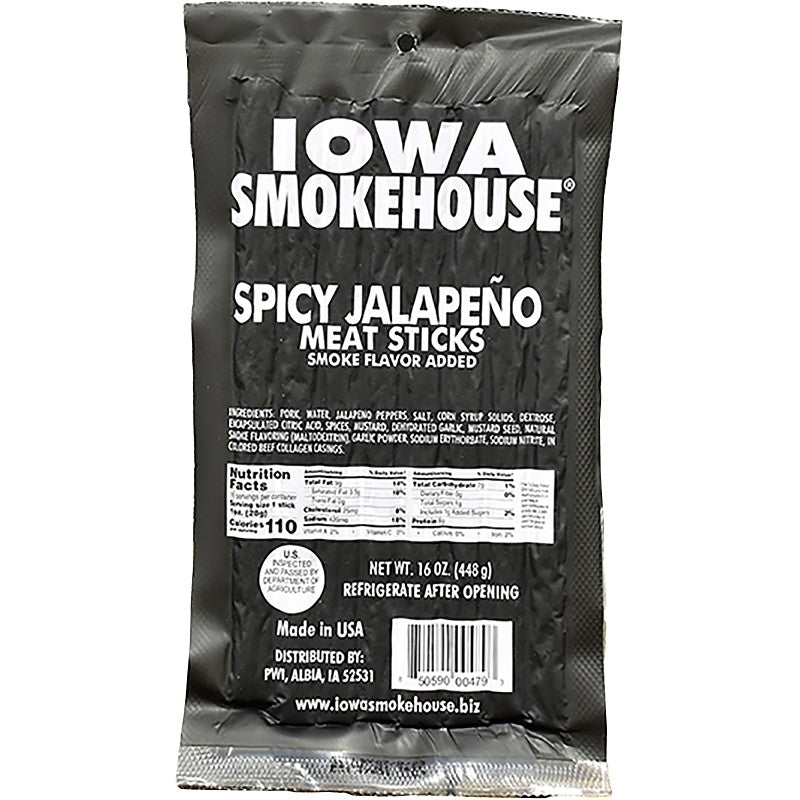 Iowa Smokehouse IS-16MSSP Meat Stick, Spicy Jalapeno, 16 oz, Pack (Pack of 10)