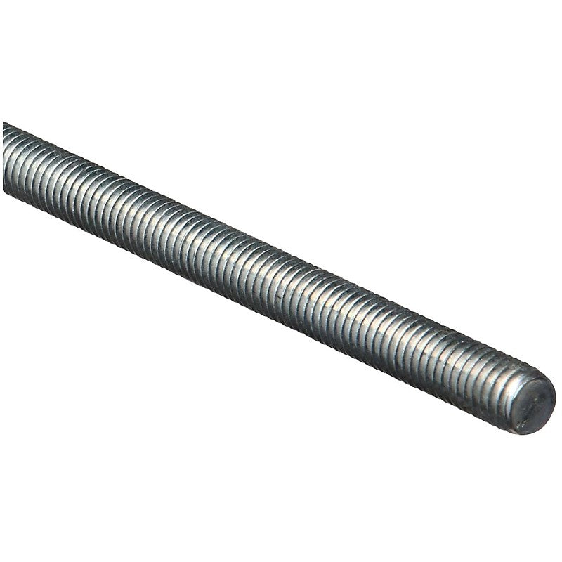 National Hardware N179-523 Threaded Rod, 7/16-14 Thread, 36 in L, A Grade, Steel, Zinc, UNC Thread