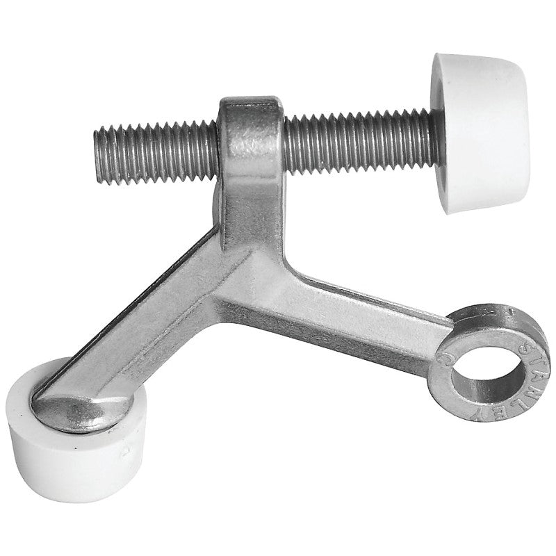 National Hardware N830-122 Hinge Pin Door Stop, 5 in W, Zinc, Satin Nickel
